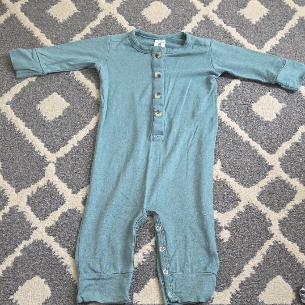Blue Button-Up Baby Romper